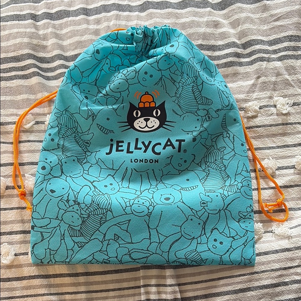 Jellycat London Blue Cat Drawstring Bag